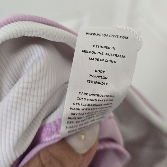 Wilo Pink Ribbed Contrast Piping Leggings And Top Workout Set Size XS - Picture 9 of 12